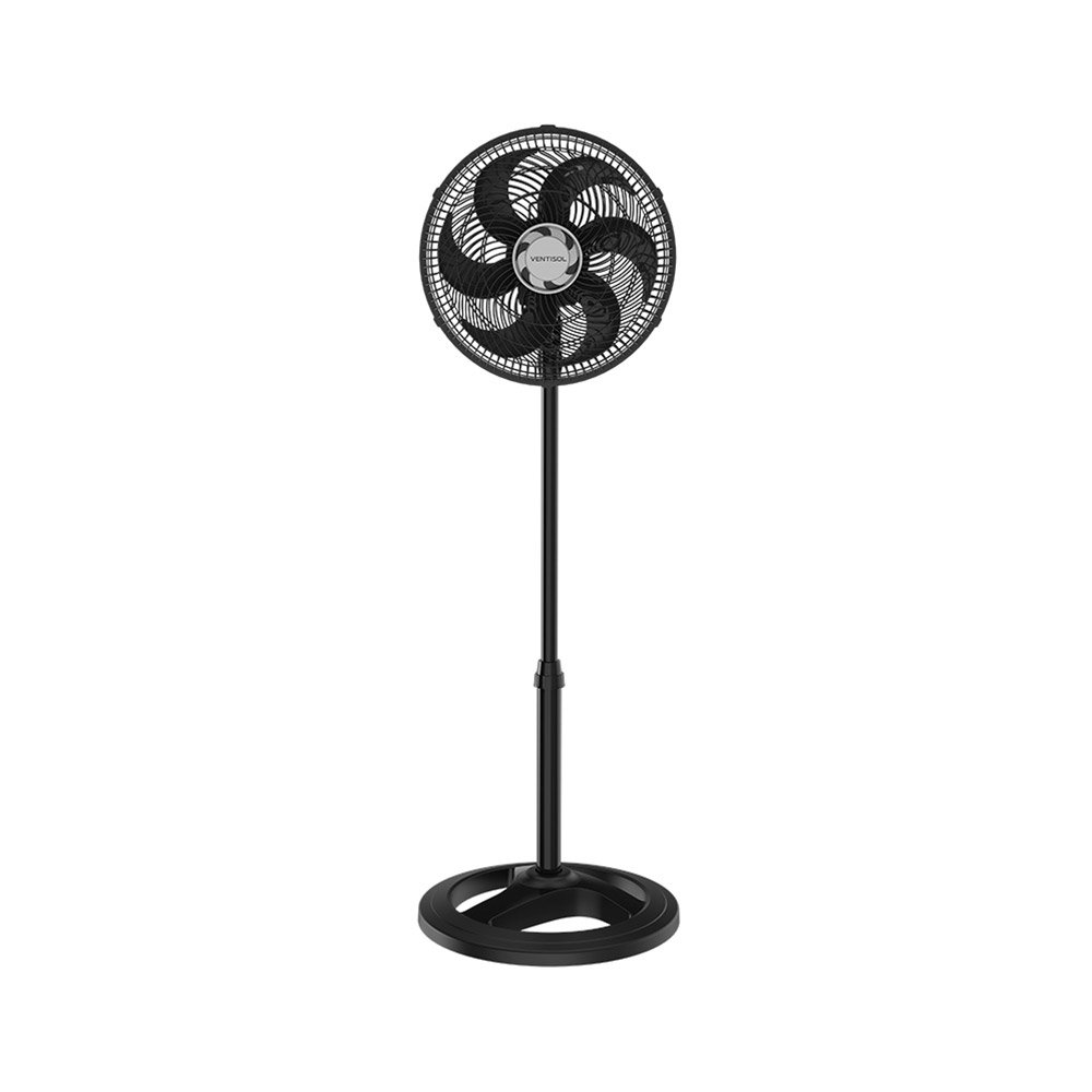 Ventilador de Coluna Ventisol 30cm Turbo 6, 3 Velocidades, 6 Pás, Preto