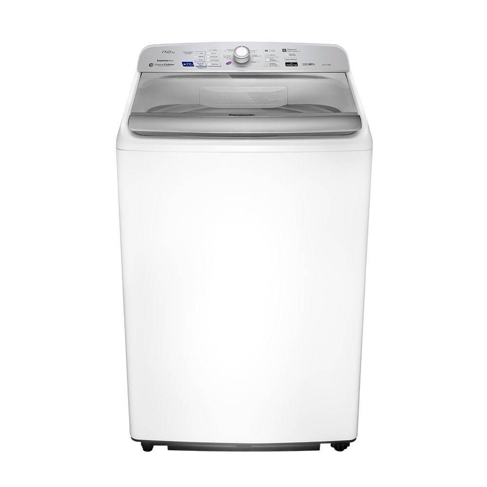 Máquina de Lavar Roupas 17Kg Panasonic NA-F170B7W Smartsense - Painel LED, Cesto Inox, Branco
