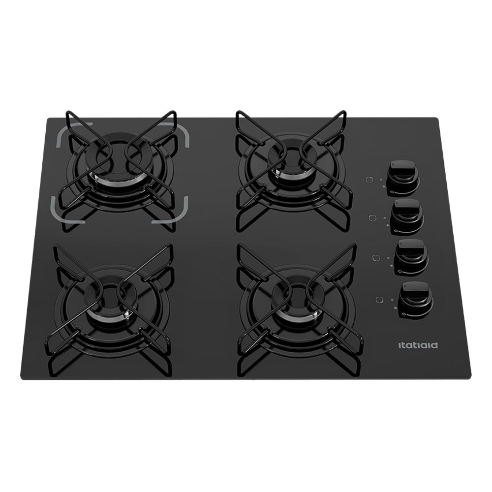 Cooktop Automático 4 Bocas Itatiaia Essencial Preto Bivolt