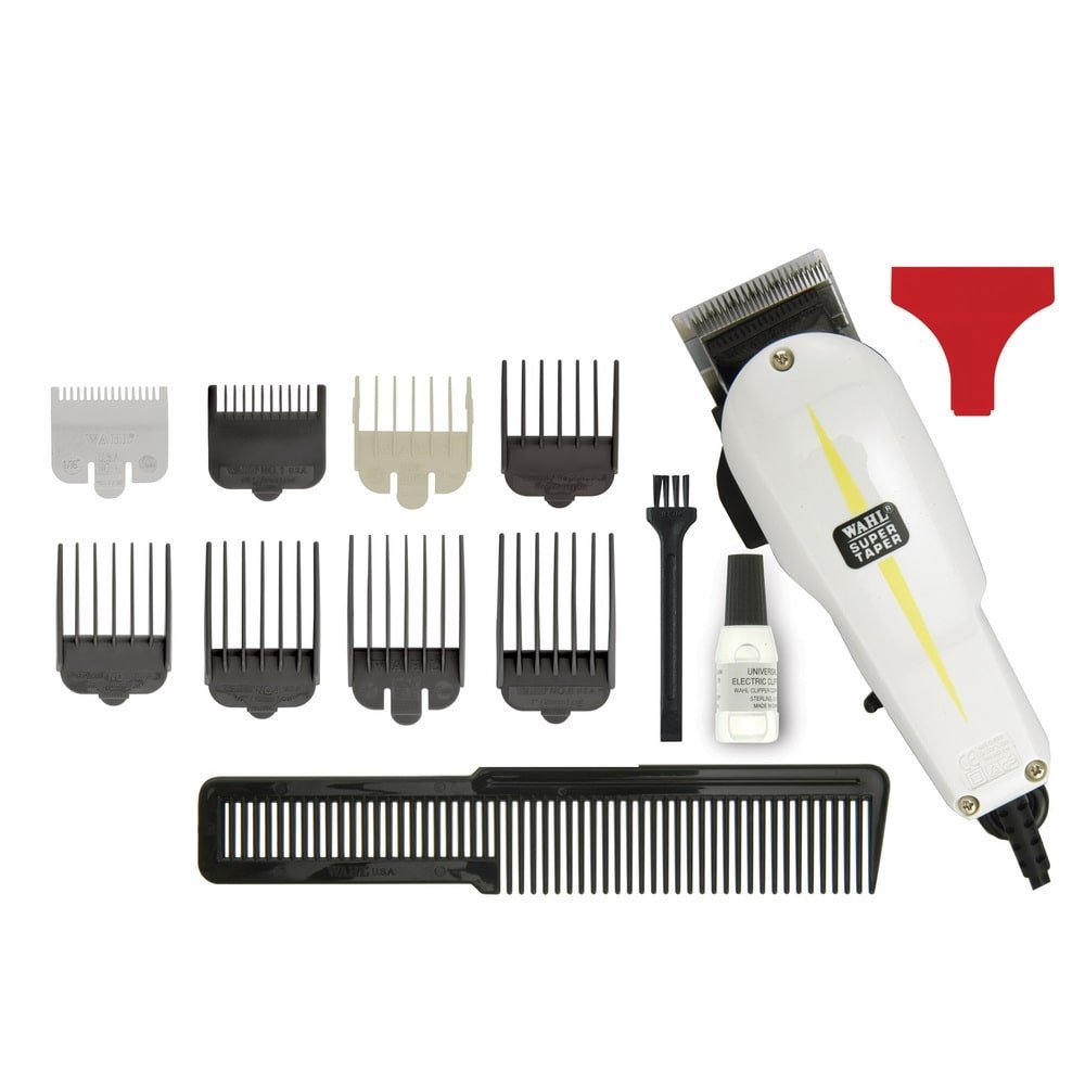 Máquina de Cortar Cabelo Wahl Super Taper Profissional com 8 Pentes de Corte