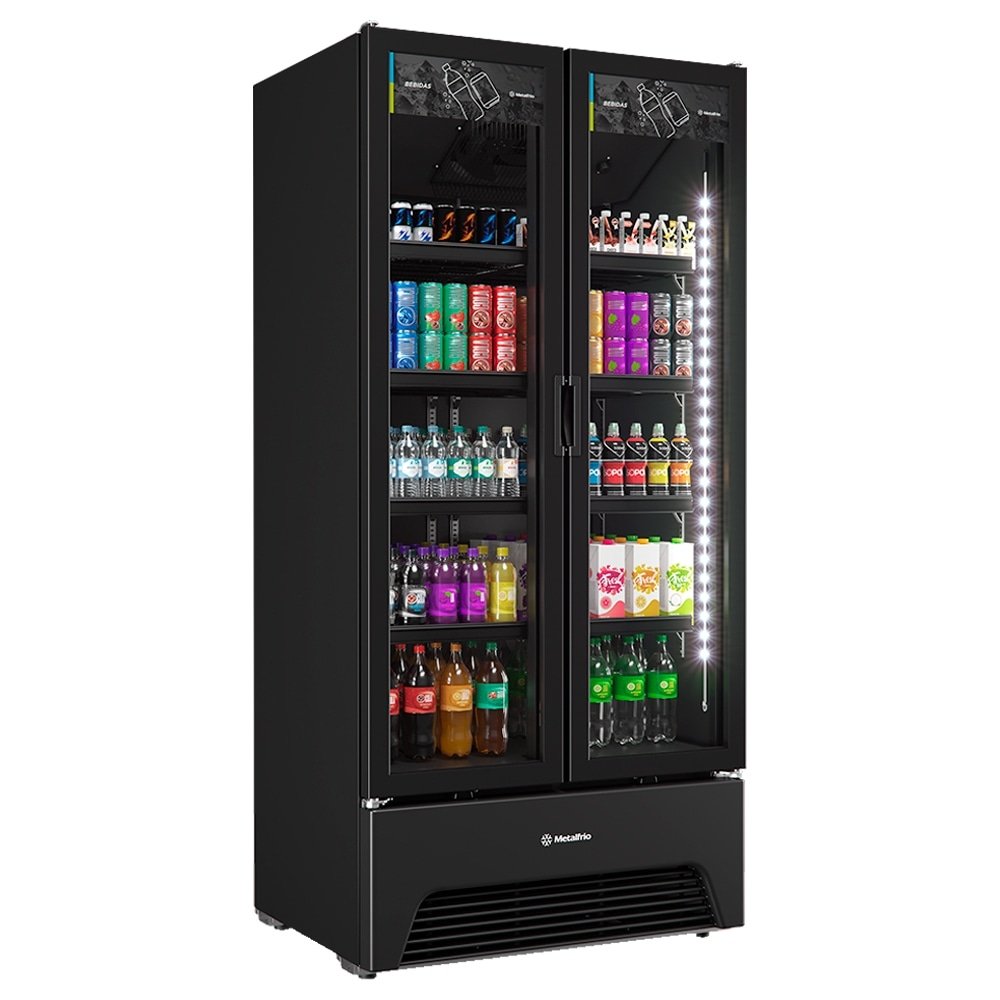 Refrigerador Vitrine Metalfrio 752 Litros VB70AH - Porta de Vidro, Frost Free, Preto
