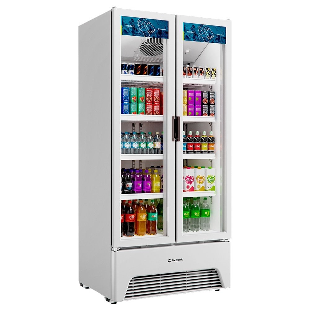 Refrigerador Vitrine Metalfrio Optima 752 Litros VB70AL - Porta de Vidro, Frost Free, Branco