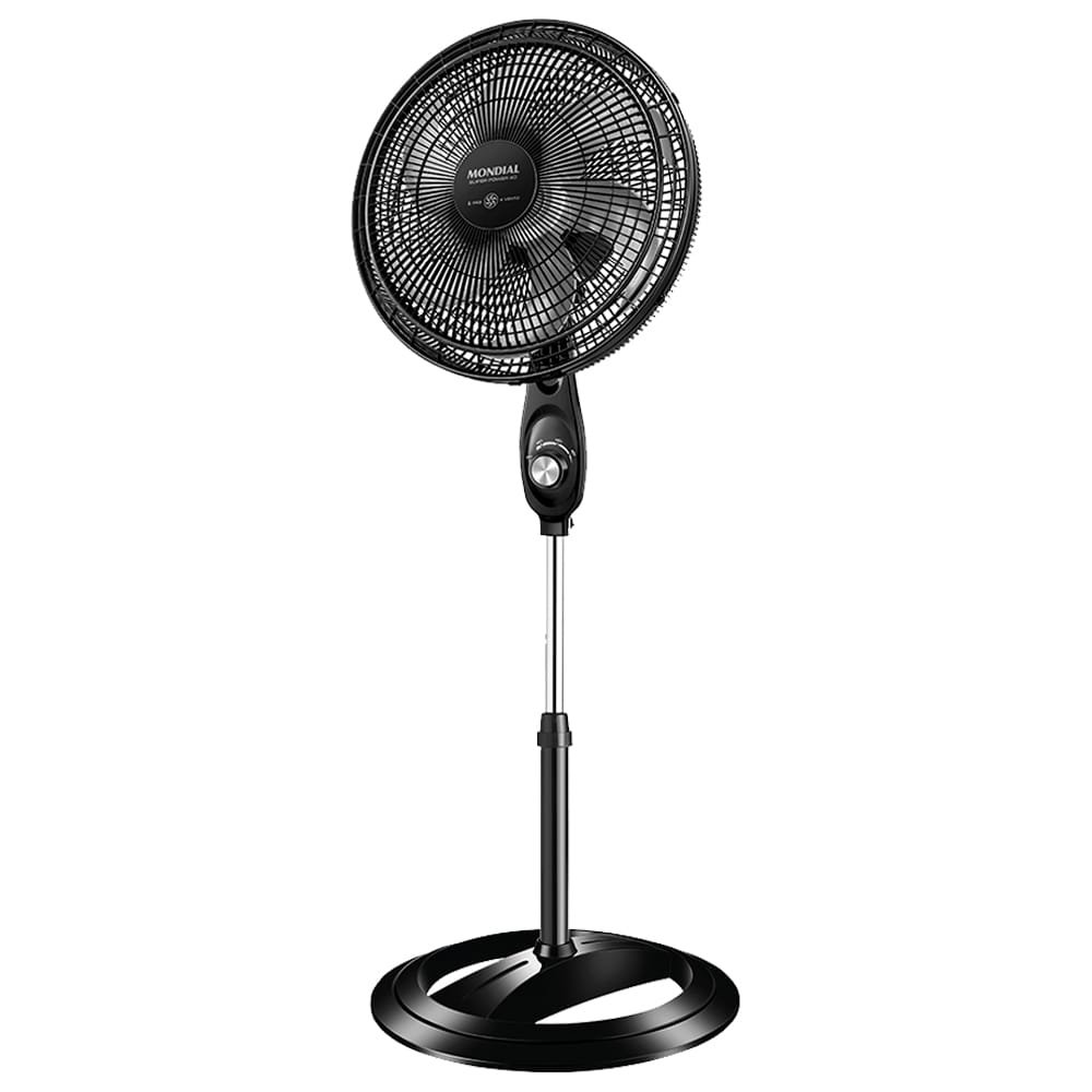 Ventilador de Coluna Mondial VSP-40C Super Power - com 3 Velocidades, Modo Silencioso, Preto/Prata