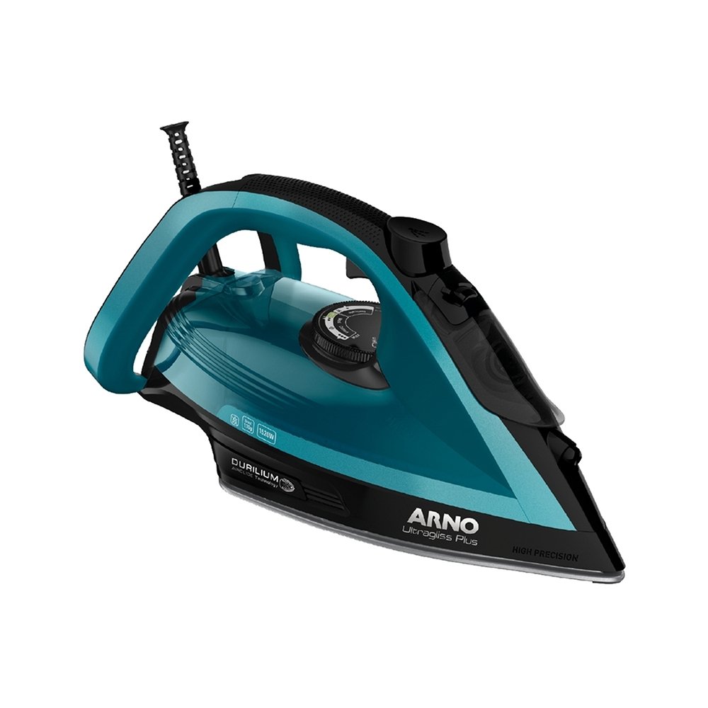 Ferro de Passar a Vapor Arno Ultragliss Plus FMY - 1520W Base Durilium Azul/Preto