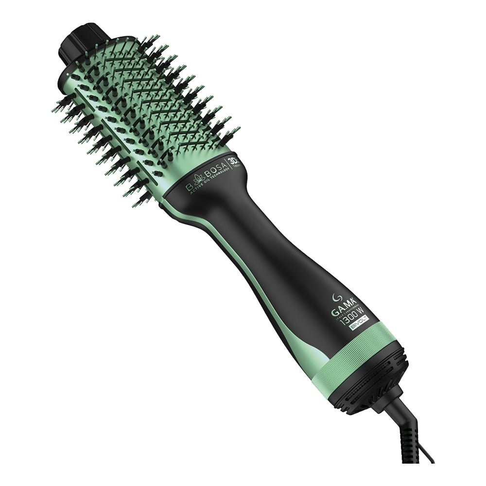 Escova Secadora Gama Babosa Brush 3D - 1300W, Essencial Oil, Preto/Verde
