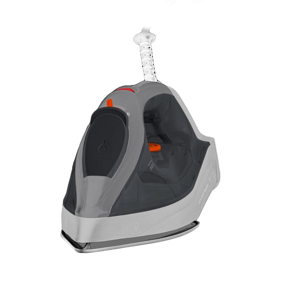 Ferro de Passar a Seco/Vapor Mallory Jupiter Maxx - Base Antiaderente, Cinza/Laranja/Branco