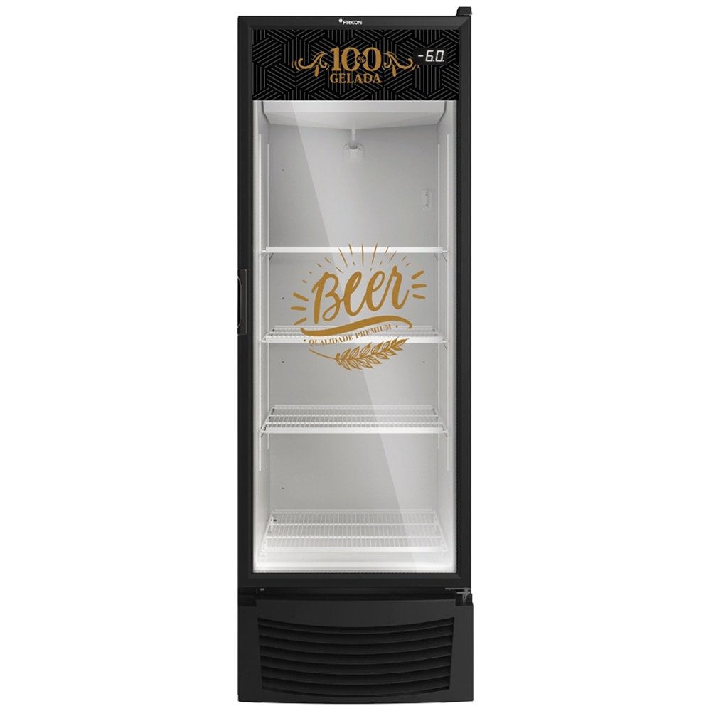 Conservador Cervejeira Porta de Vidro Vertical Fricon 433L VCFC433V - Frost Free, Preto