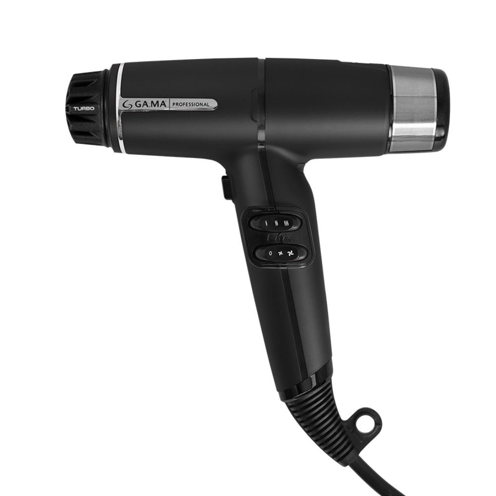Secador Gama IQ Lite Black - 1400W, 2 Velocidades, 3 Temperaturas, Preto