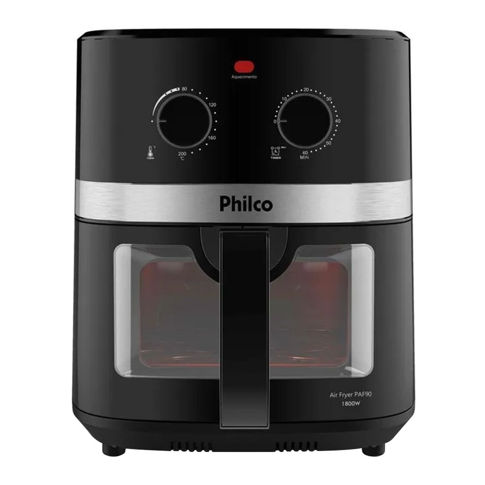 Fritadeira Air Fryer Philco PAF90 - 1800W, 9 Litros, Redstone, Preto
