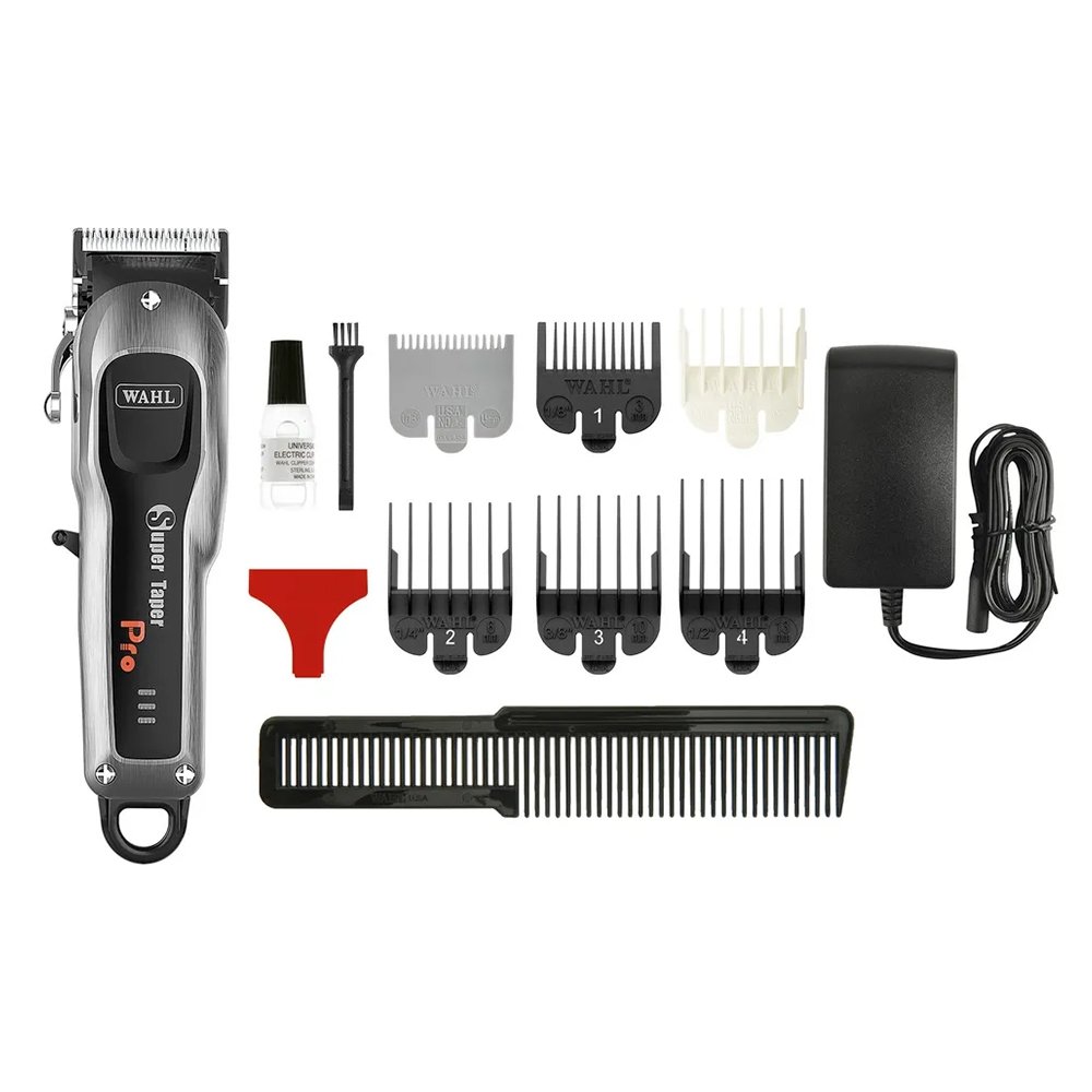 Máquina de Cortar Cabelo Profissional Wahl Super Taper Cordless Pro - 6 Pentes, Bivolt