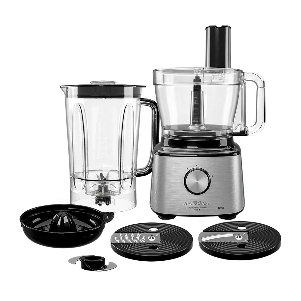 Multiprocessador Britânia 5 Em 1 BMP2000 - 2 Velocidades + Pulsar, 1300W, Preto