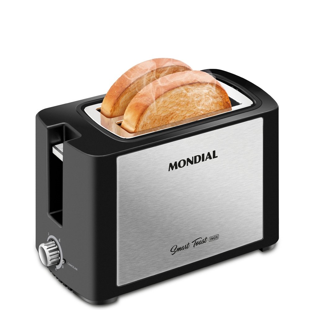Tostador De Pão Mondial T-13 - Preto/Inox