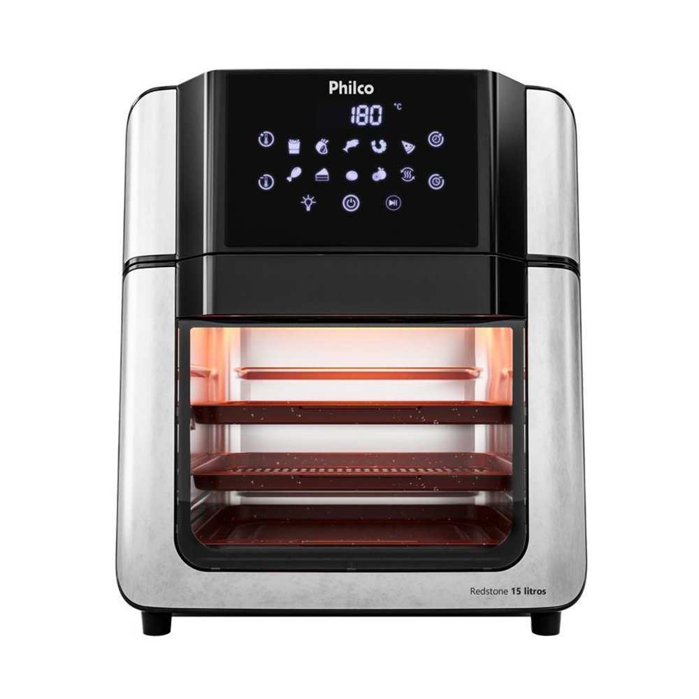 Fritadeira Air Fryer Philco Oven PAF15A - 2000W Redstone 15 Litros, Preto/Inox