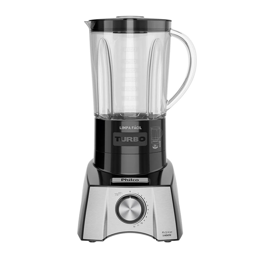 Liquidificador Philco PLQ1430P 1400W 12 Velocidades + Pulsar - Copo Tritan, 3 Litros, Preto