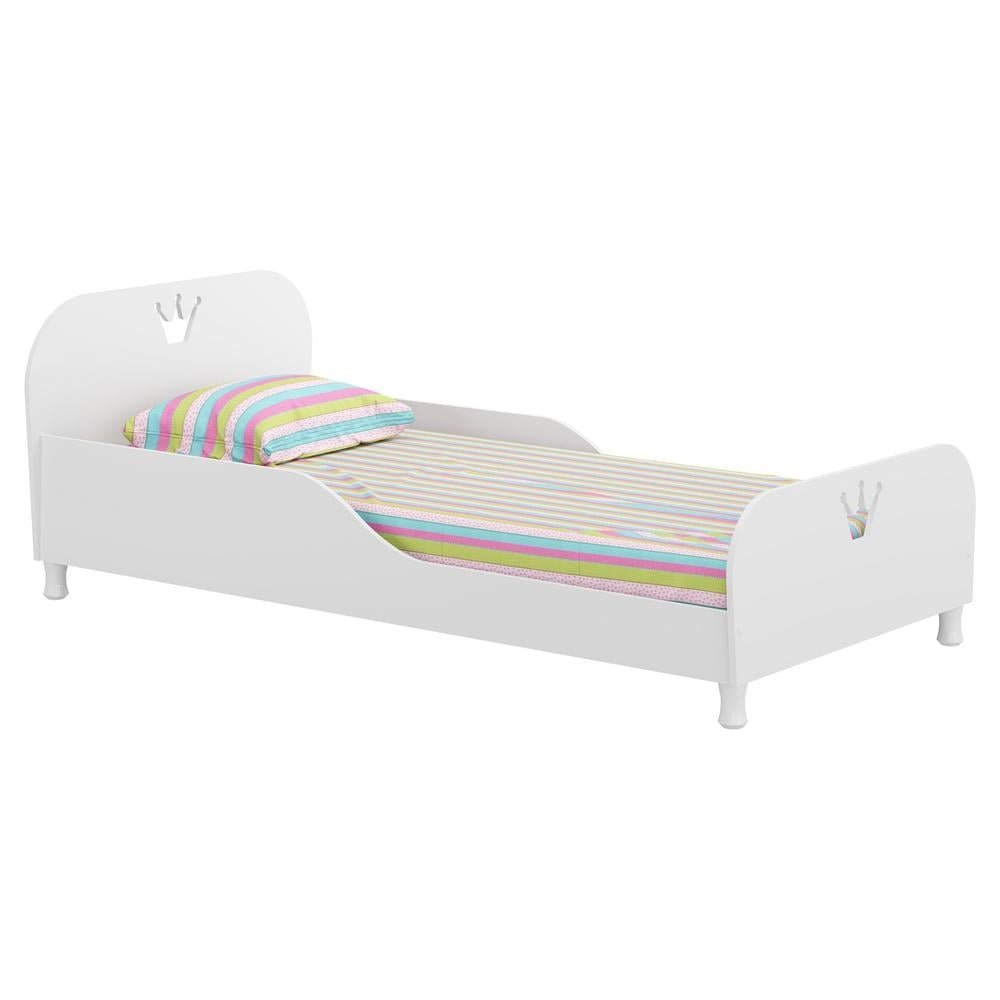 Cama Solteiro para colchao 88 x 188 cm 100% MDF Multimoveis Branca
