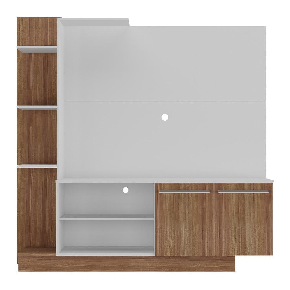 Estante com Painel TV 55" e 2 portas Denver Multimoveis Argila/Branco