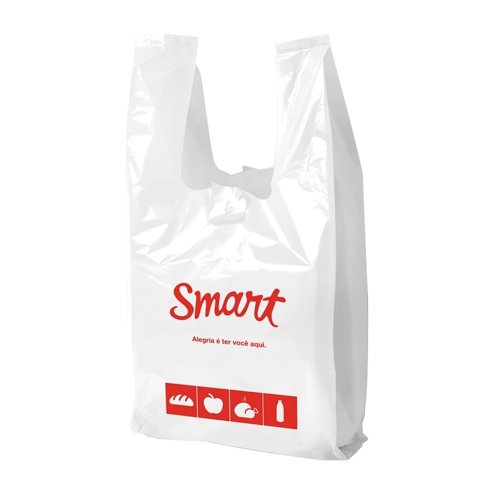 Sacola Smart Impressa 48x55cm 10kg - Embalagem com 1000 Unidades