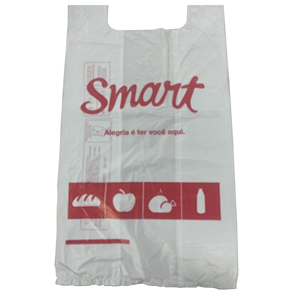 Sacola Smart Impressa Reforçada 45x53cm 12kg - Embalagem com 1000 Unidades