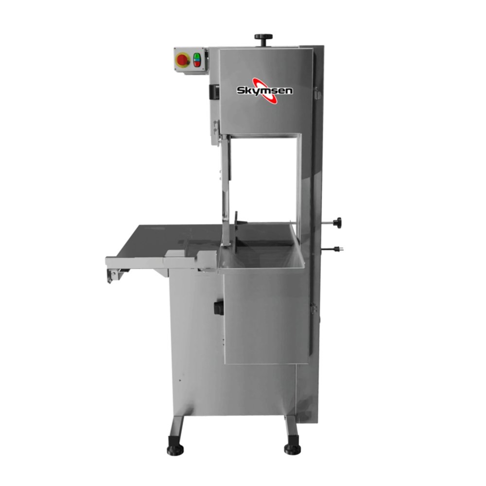 Serra Fita Skymsen SL282 Para Carne - Com Empurrador, Mesa Móvel, Regulador De Corte, Inox, 110V