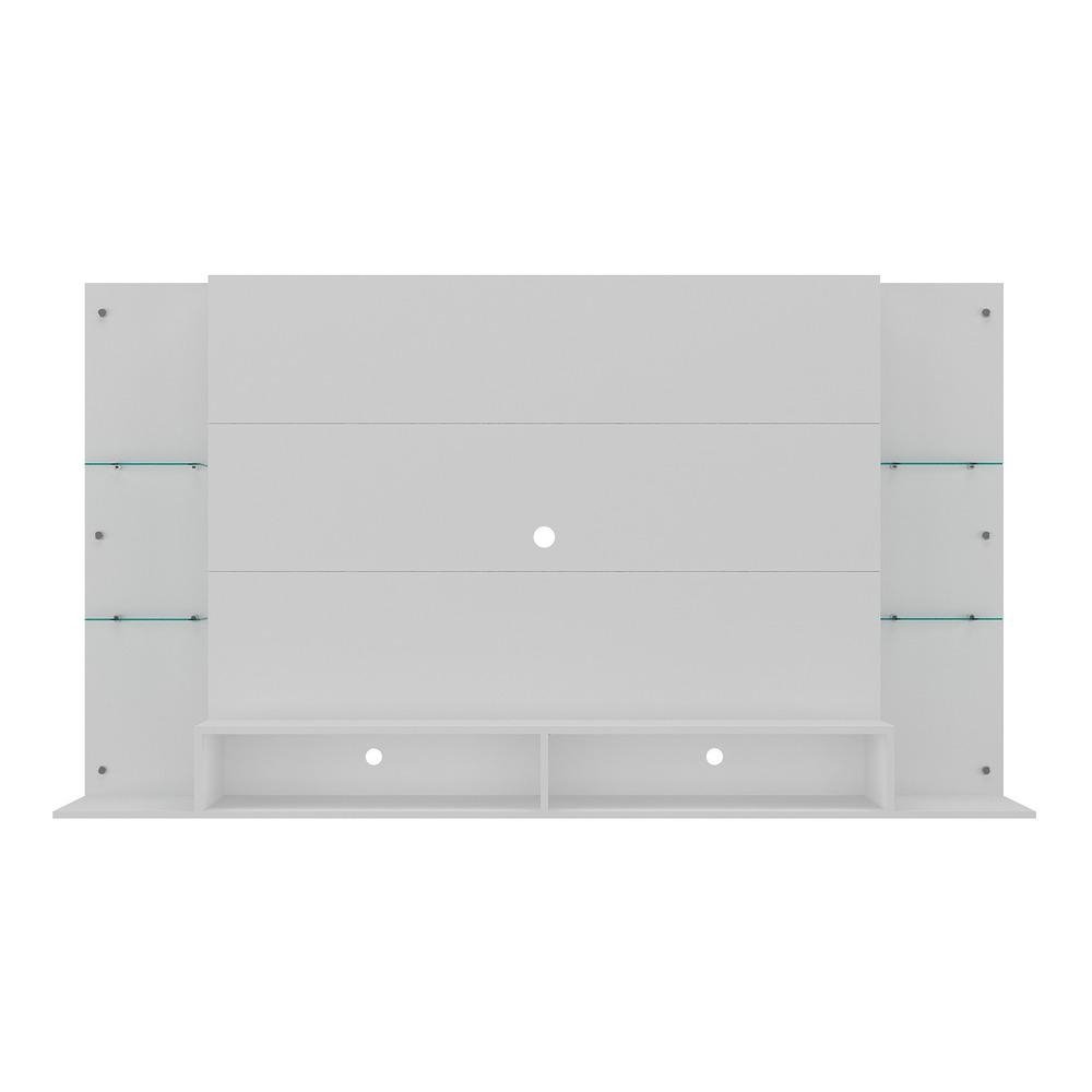Painel TV 60" com prateleiras de vidro Nairobi Multimoveis Branco