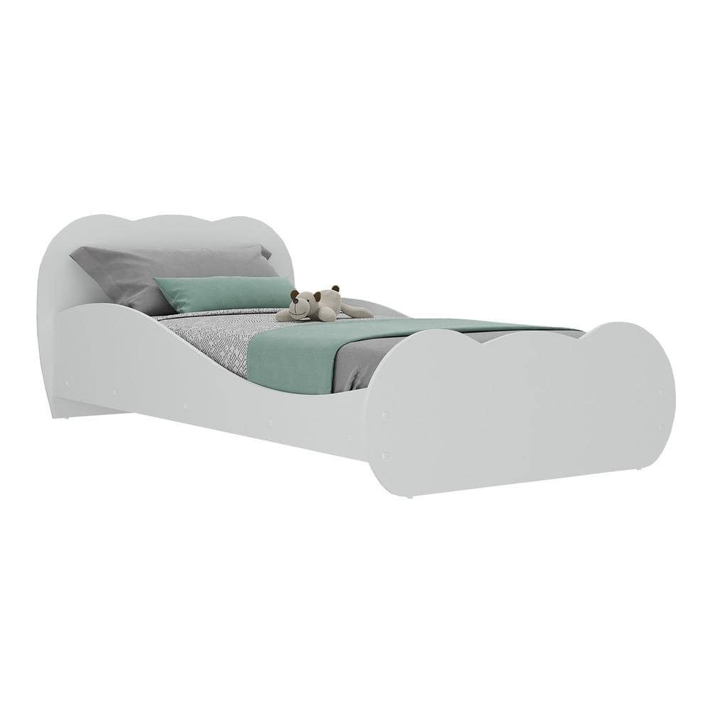 Cama Solteiro para colchao 88 x 188 cm 100% MDF Safira Multimoveis Branca