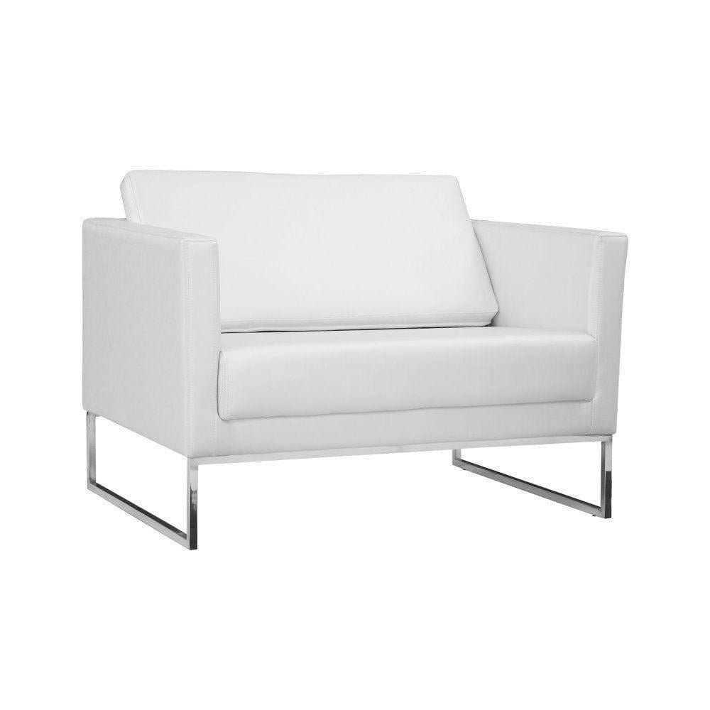 Poltrona Decorativa Julia 106cm PU Sintético Branco G15 - Gran Belo