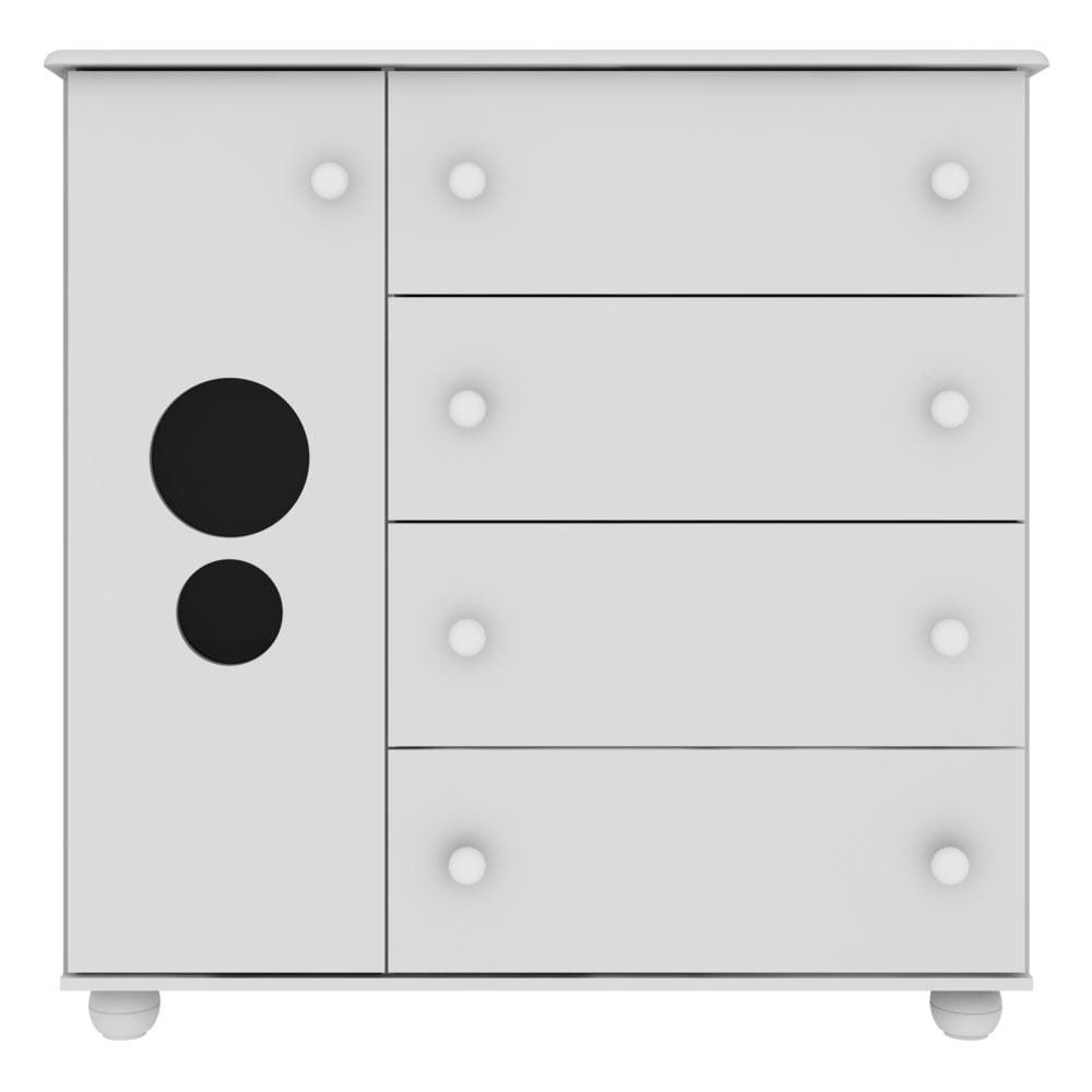 Comoda 1 Porta e 4 Gavetas Pimpolho Multimoveis Branca