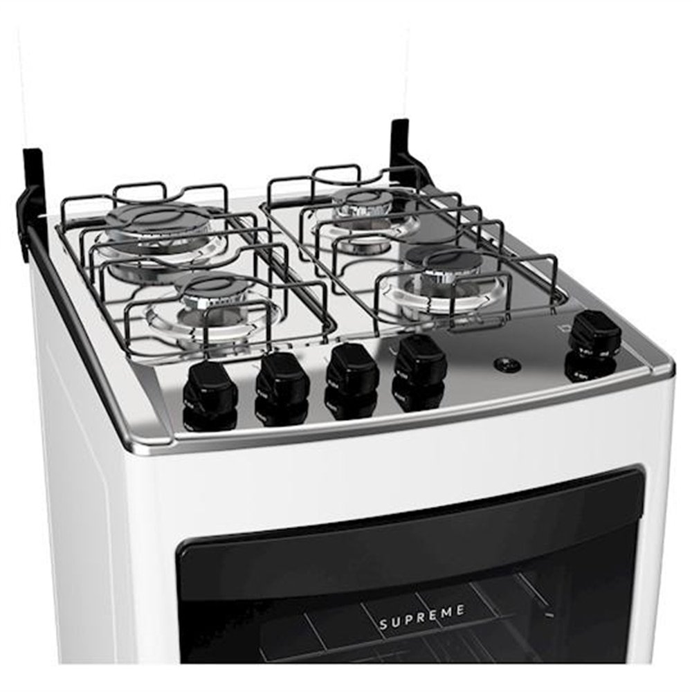 Fogão 4 bocas Dako Supreme Branco com acendimento automático e Forno 60L Bivolt eFácil