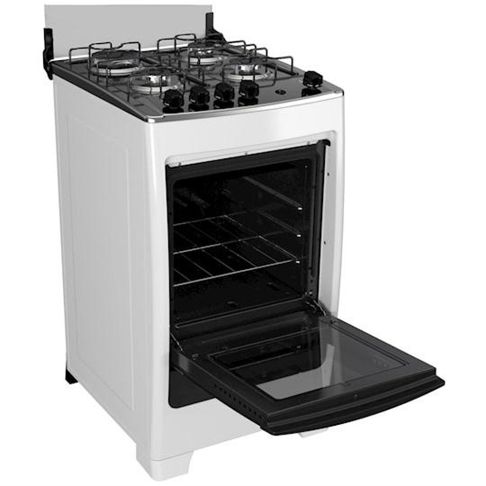 Fogão 4 bocas Dako Supreme Branco com acendimento automático e Forno 60L Bivolt eFácil