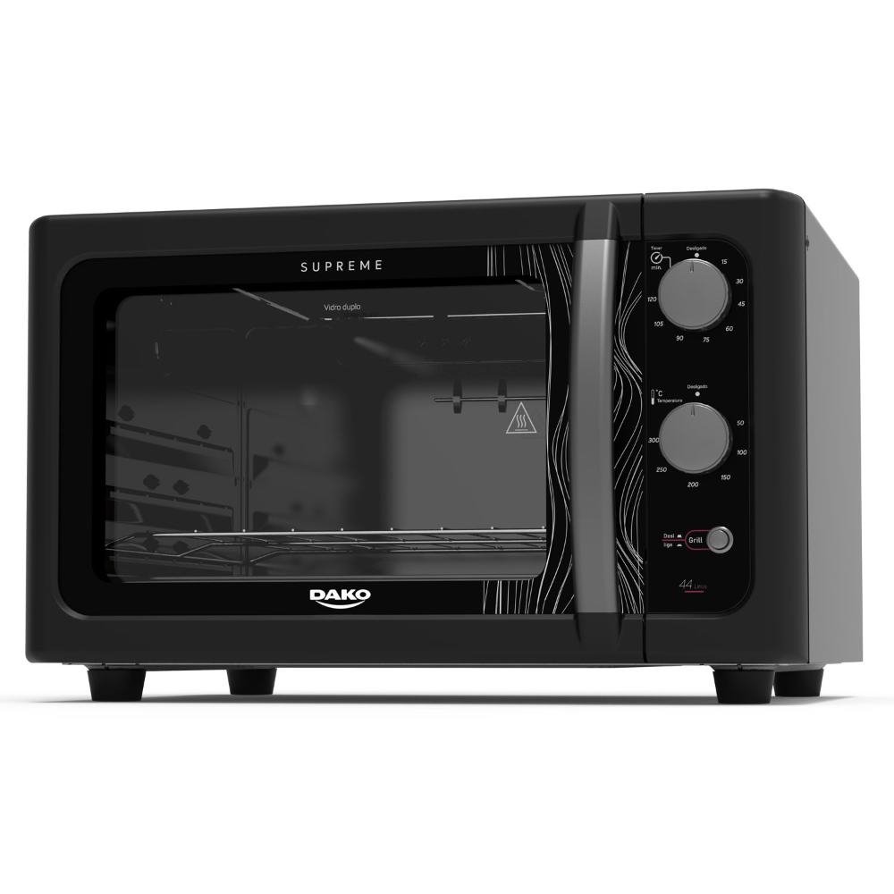 Forno de bancada elétrico Dako Supreme Preto 44 litros com grill dourador - 220v