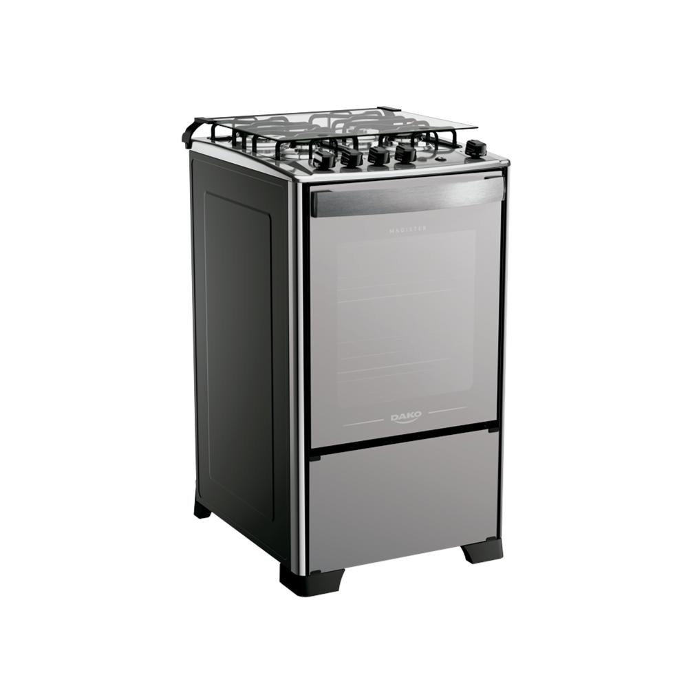 Fogao 4 Bocas Espelhado com Mesa Inox Dako Magister Inox Style Bivolt