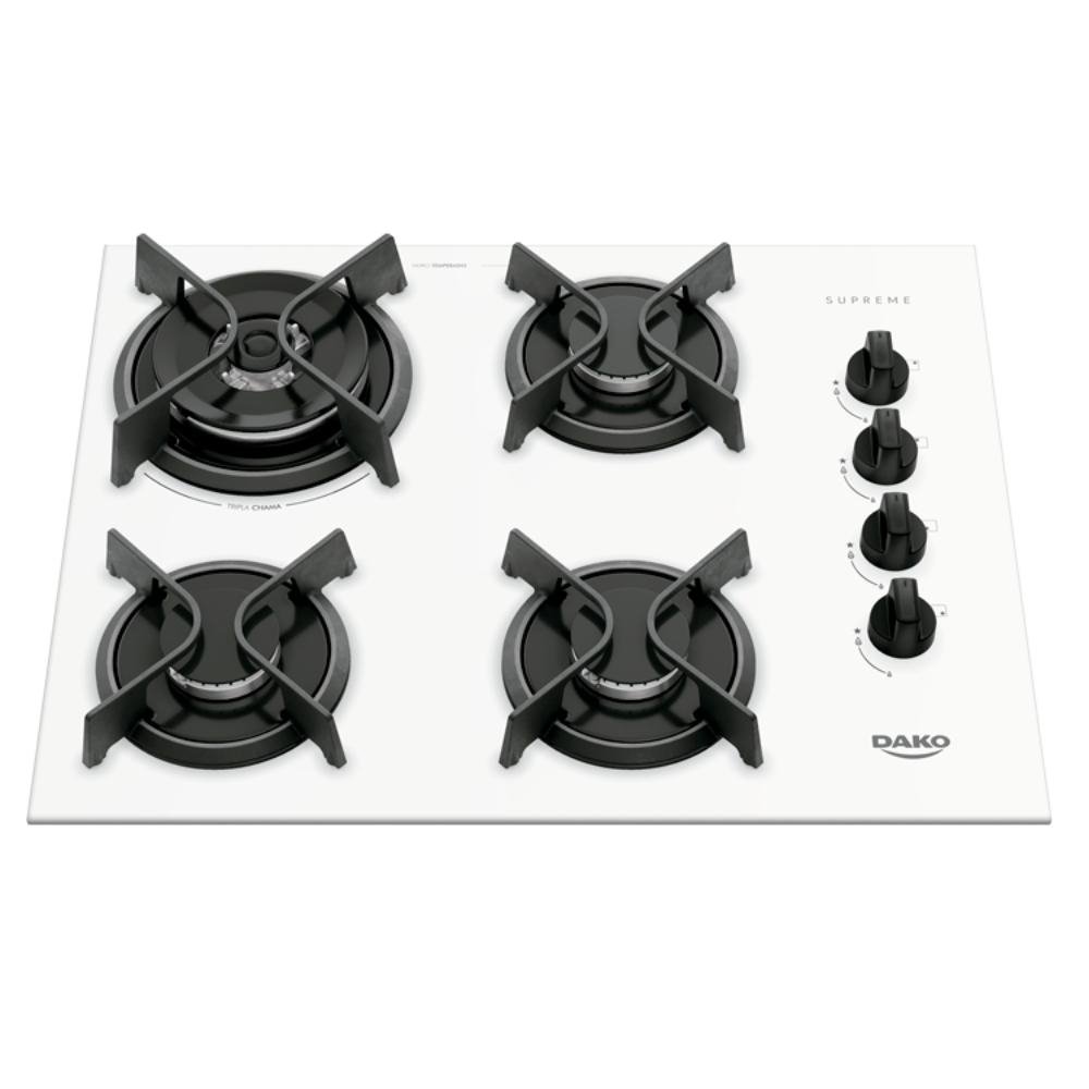 Cooktop Supreme Dako a Gas Branco 4 Bocas Bivolt