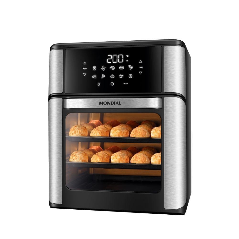 Fritadeira Eletrica Mondial Sem Óleo AFO-12L-BI 12L 2000W Preto/Inox 127V 75666-03