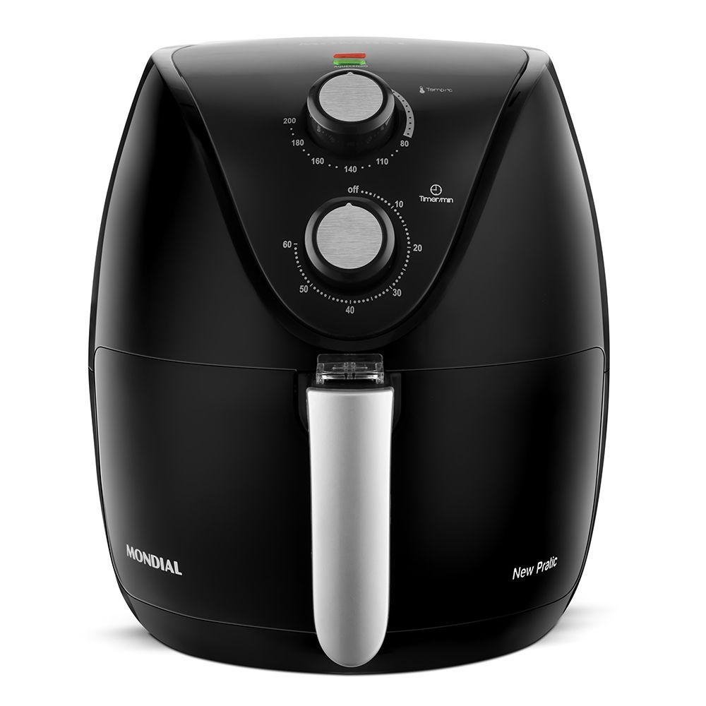 Fritadeira Eletrica Sem Óleo Mondial New Pratic Preta AF-31 3,5L 1500W 220V 76426-02