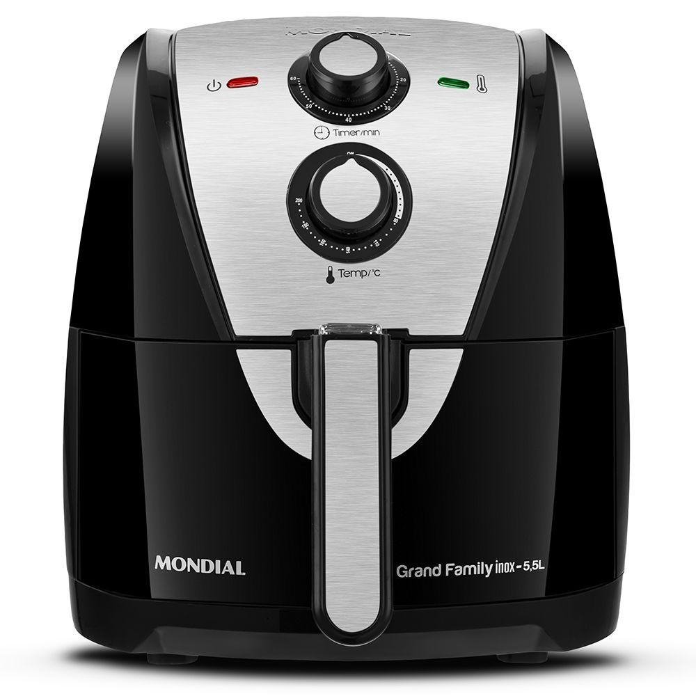 Fritadeira Eletrica Sem Óleo Mondial Grand Family 5,5 Litros Inox 127V AF-55I 79474-01