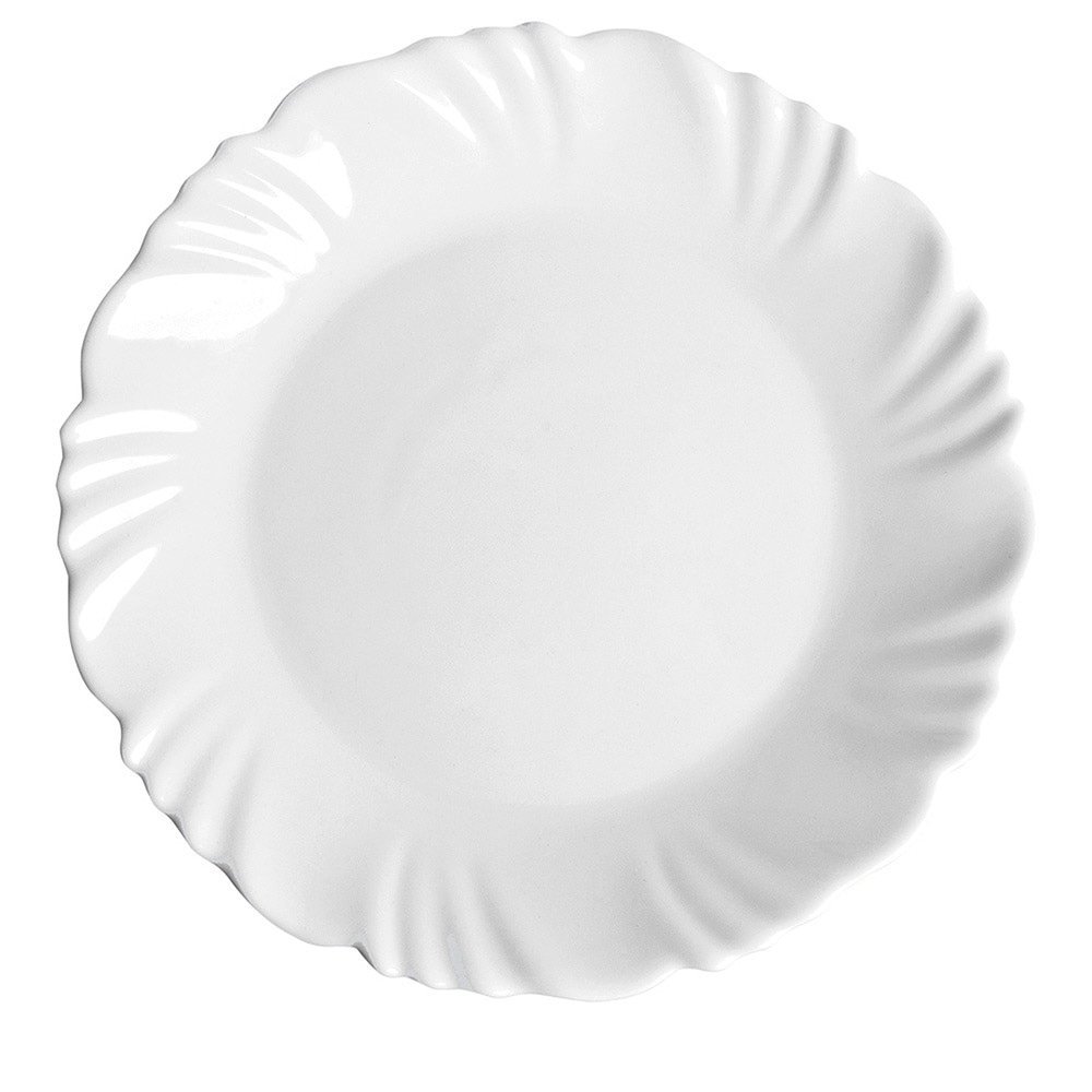 Conjunto de Pratos Sobremesa Nadir Vidro Branco Opaline Pétala 24 peças