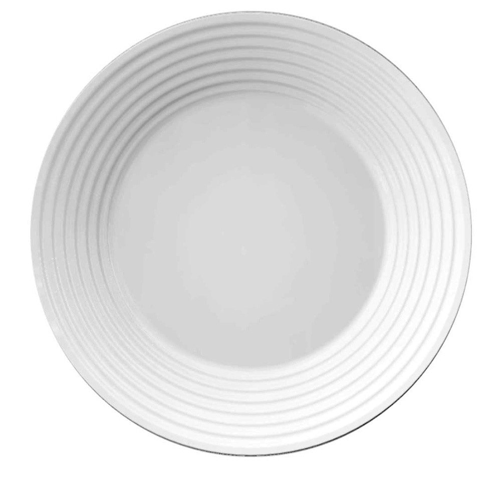 Conjunto de Pratos Fundos Nadir Vidro Branco Opaline Saturno 24 peças
