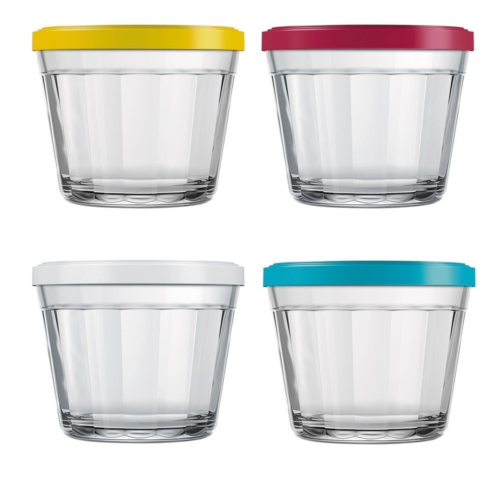 Tigela Nadir Americano 350ml Méda 4110 com Tampa - Cores Sortidas - Embalagem com 12 Peças