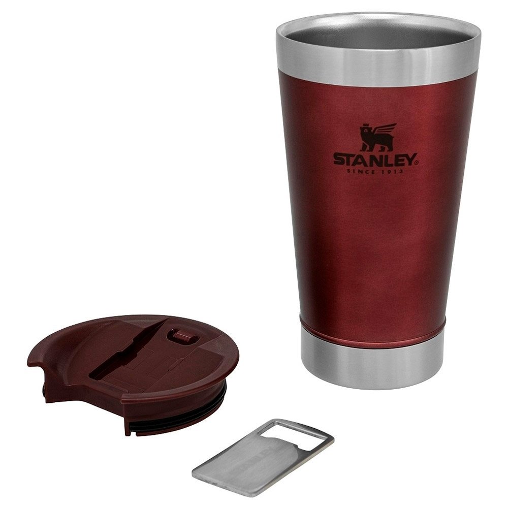 Copo Térmico Stanley para Cerveja, com Tampa, Hammertone Crimson 473ml