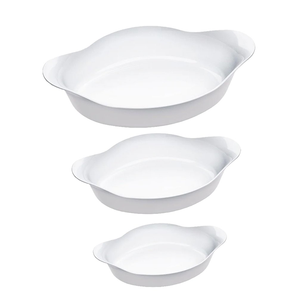 Conjunto Assadeira Marinex Opaline Oval 0,6/1,0/1,4L 3 Peças