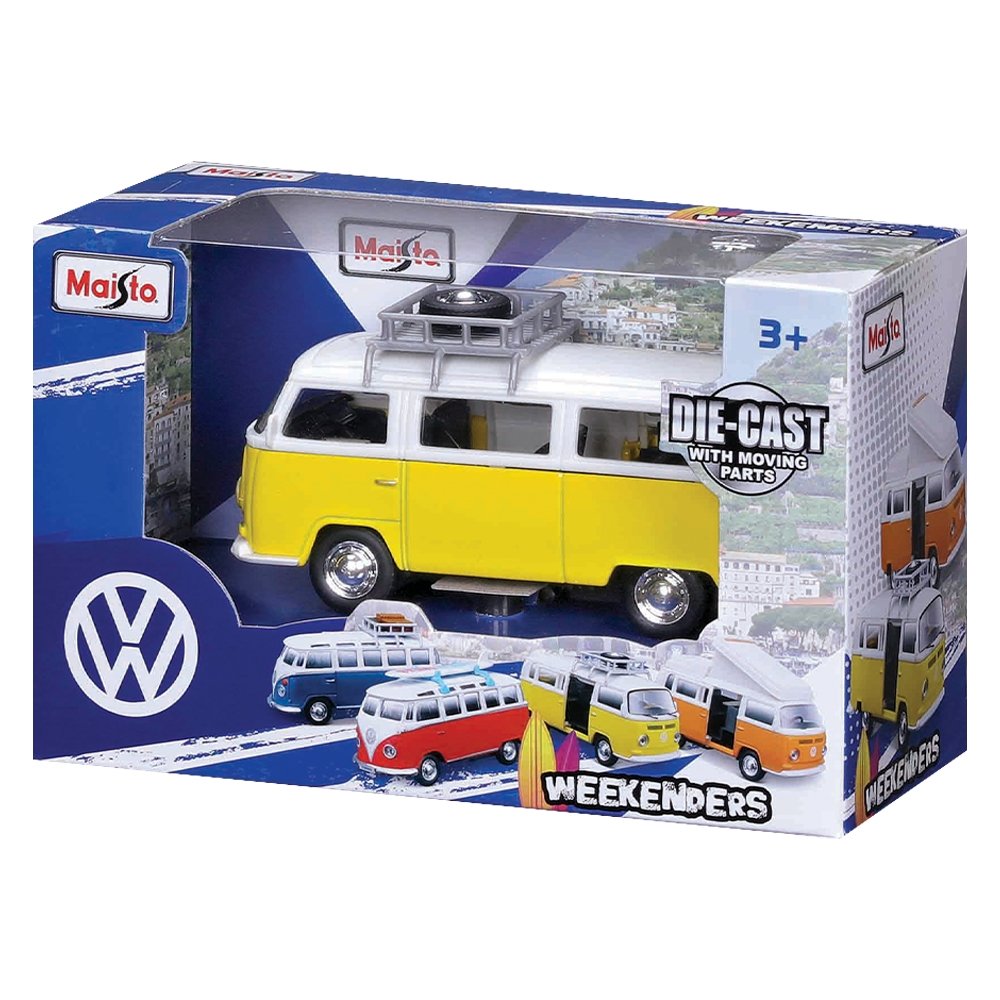 Carrinho Maisto Weekenders Van Samba Type 2 com Rack de Pneu