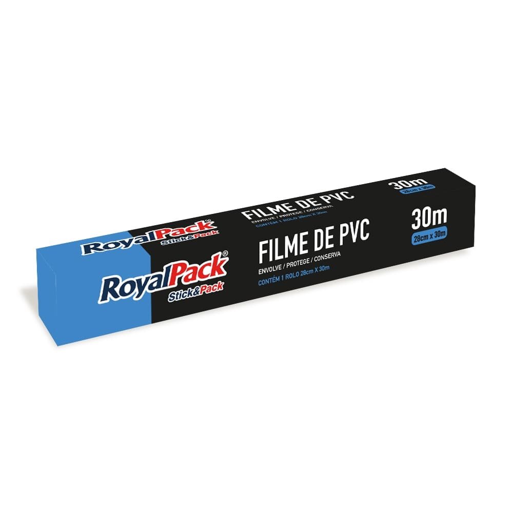 Filme PVC RoyalPack 28cmX30m - Embalagem com 25 Unidades