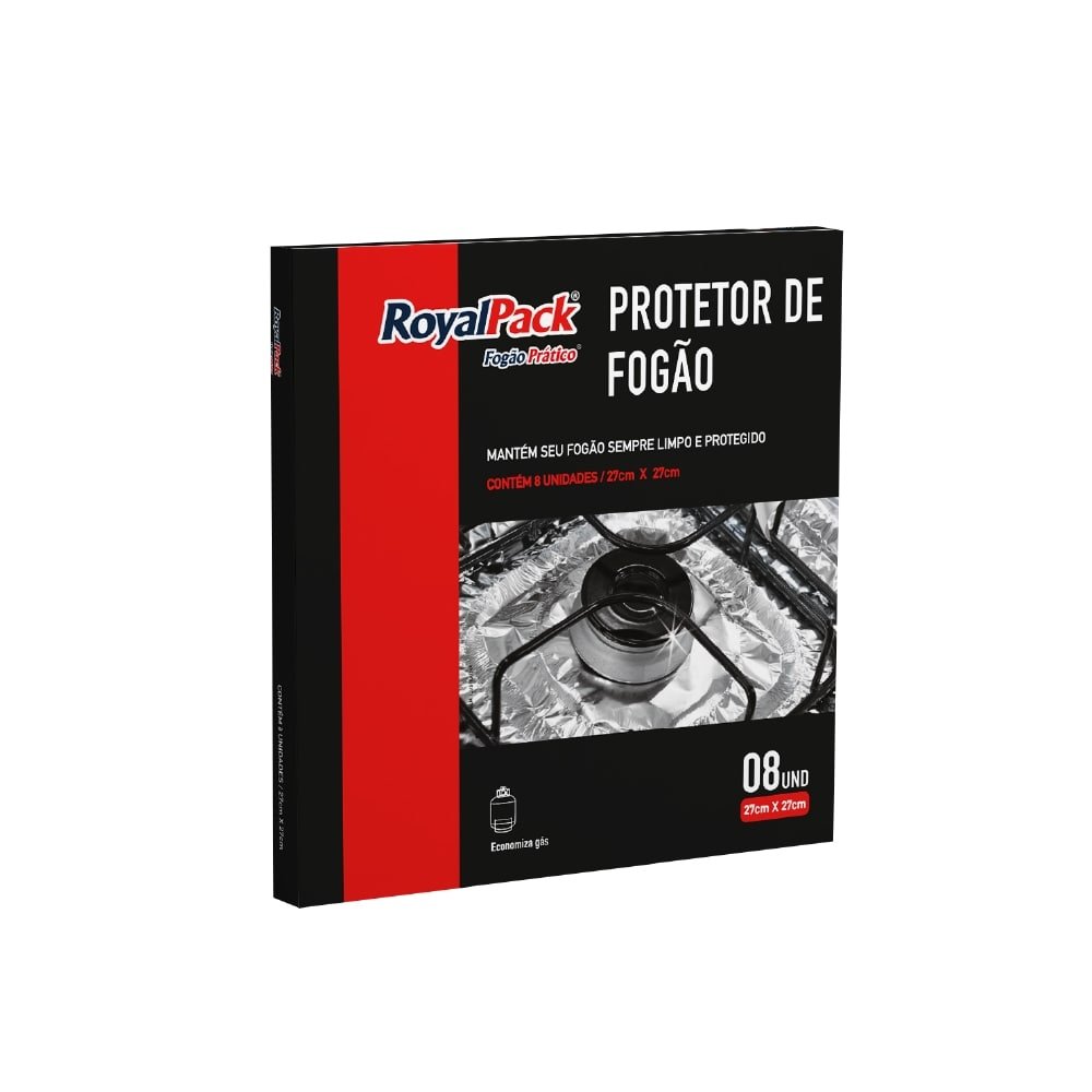 Protetor Alumínio para Fogão RoyalPack 27X27cm - 20 Embalagens com 8 Unidades cada