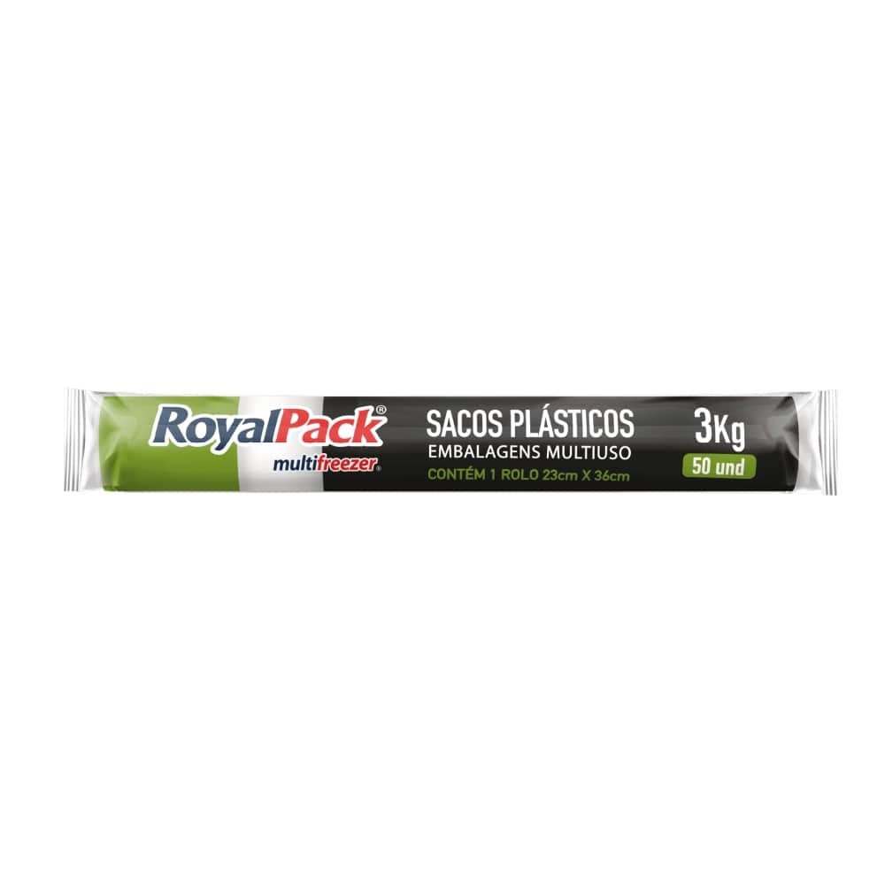 Saco Plástico Multifreezer Royalpack 23x36 cm 3kg - 24 Embalagens com 100 Unidades Cada