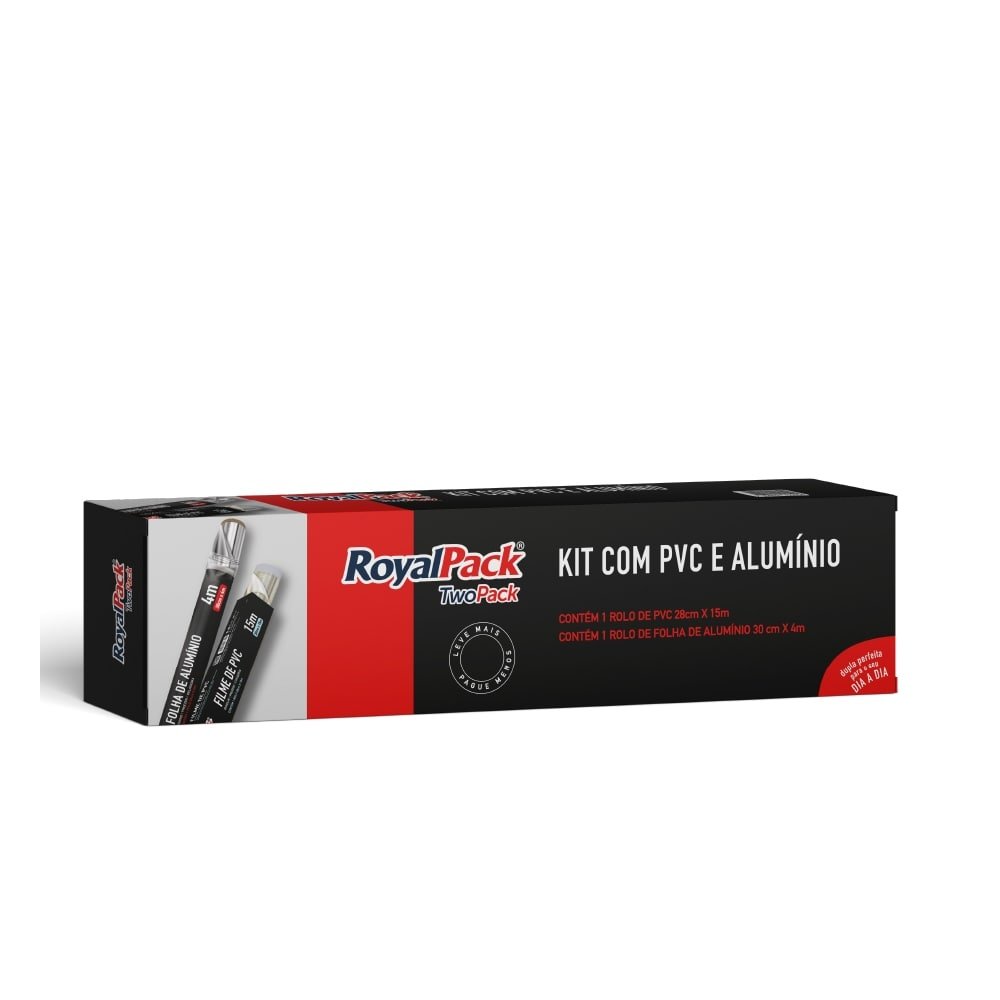 Filme PVC RoyalPack 15m+Papel Alumínio 4m - Embalagem com 20 Unidades