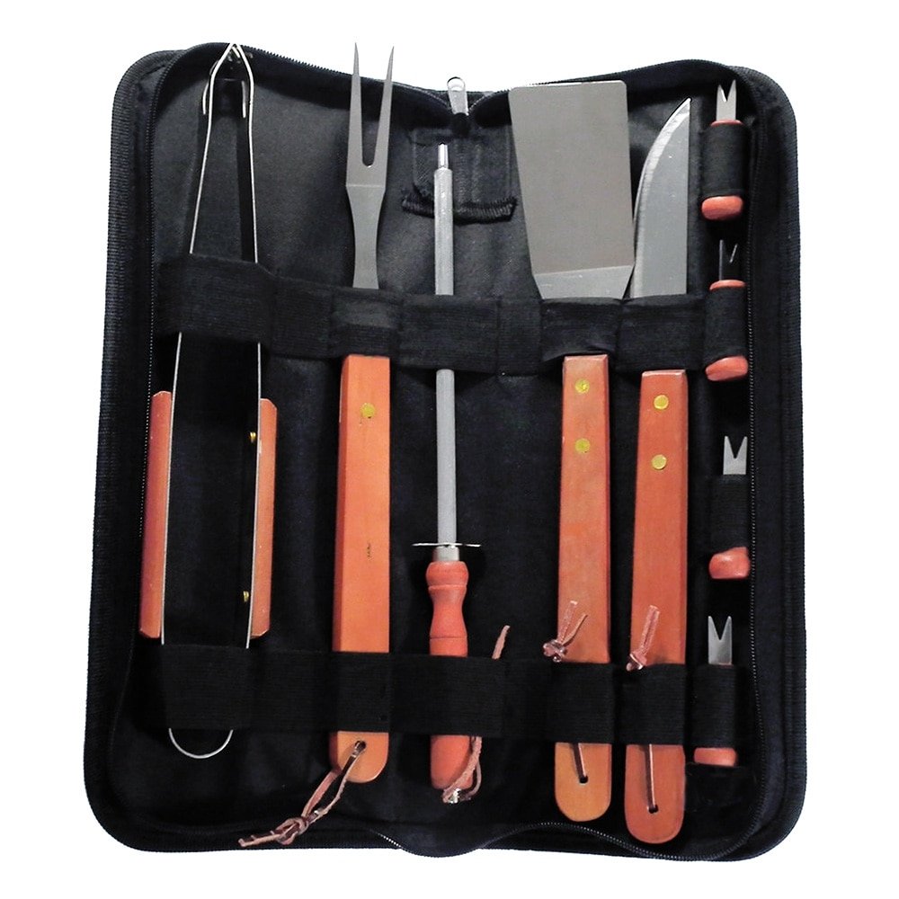 Conjunto para Churrasco Fixxar Advantage - 10 Peças, UD 2501, Lâminas em Inox, Cabo em Madeira