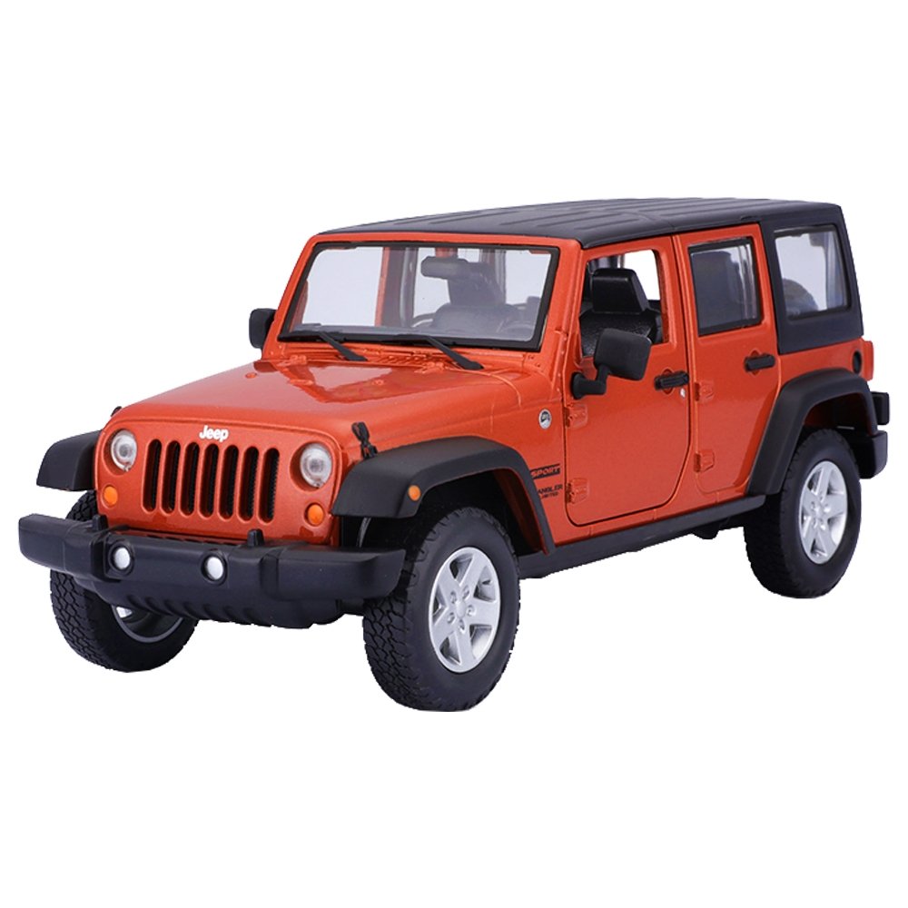 Carrinho Maisto 1:24 Jeep Wrangler Unlimited Laranja
