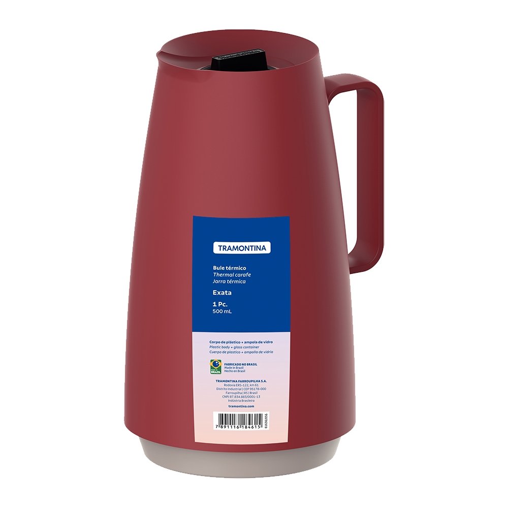 Garrafa Térmica Tramontina Bule Exata - 0,5 Litro Vermelho