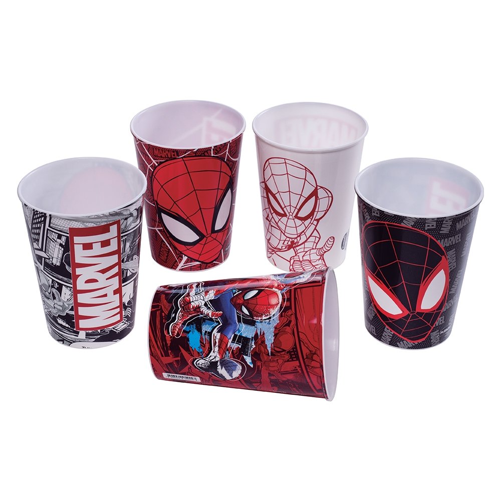 Copo Plasútil Homem Aranha 320ml - Embalagem com 24 Unidades (SORTIDOS)