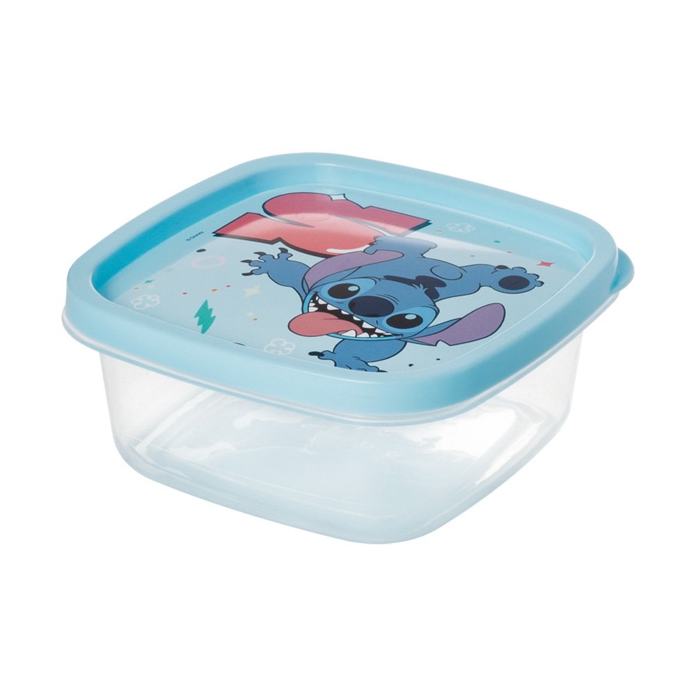 Pote Plasútil Quadrado Stitch 580ml - Embalagem com 12 Unidades